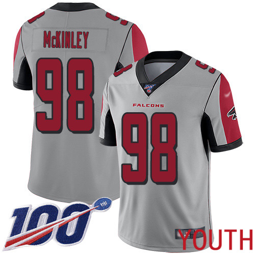 Atlanta Falcons Limited Silver Youth Takkarist McKinley Jersey NFL Football 98 100th Season Inverted Legend